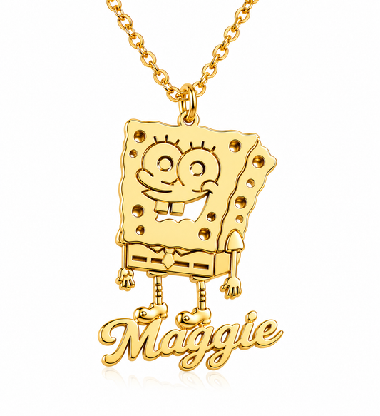 Sponge B Name Necklace