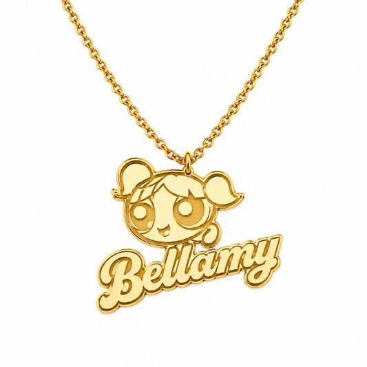 Puff Girl Name Necklace
