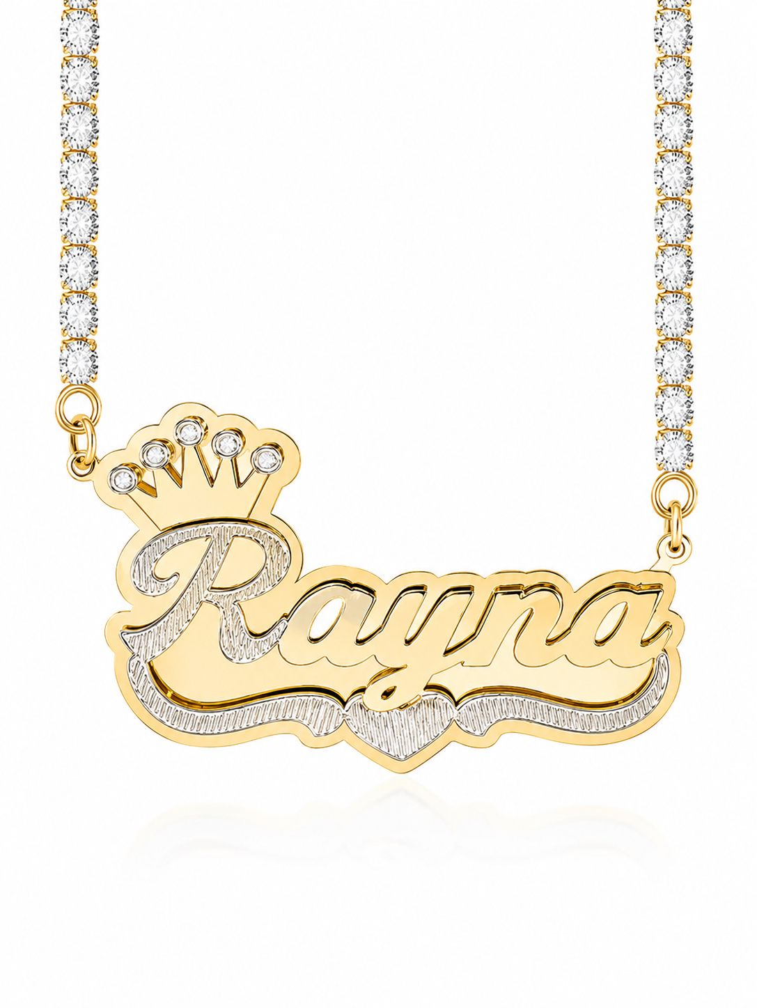 Crown x Love Name Necklace