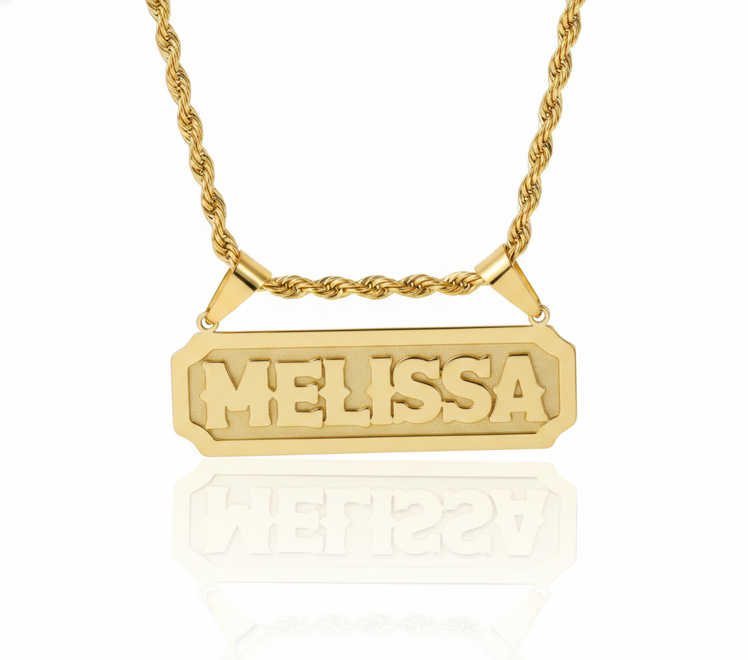 Detachable Solid Name Necklace