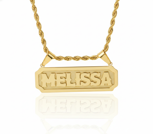 Detachable Solid Name Necklace