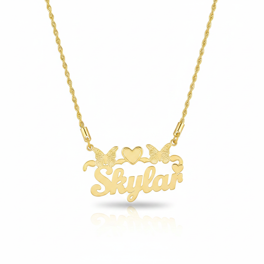 Butterfly Love Name Necklace