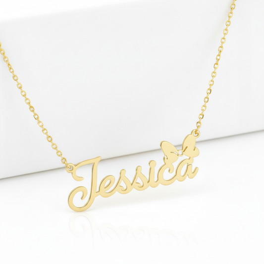 Minie Bow Name Necklace